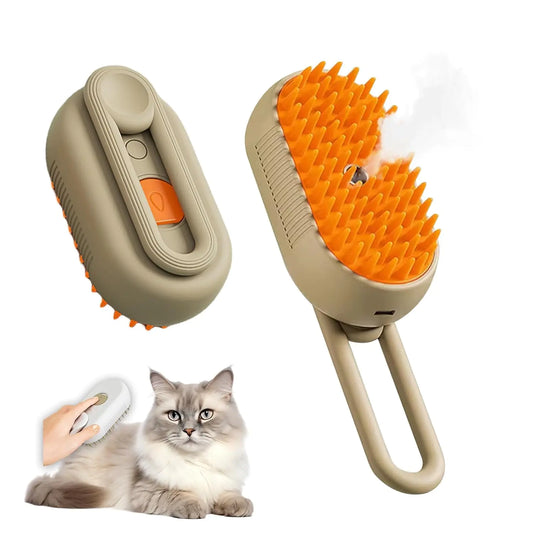 Comb for Cats & Cat Steam Brush for Shedding