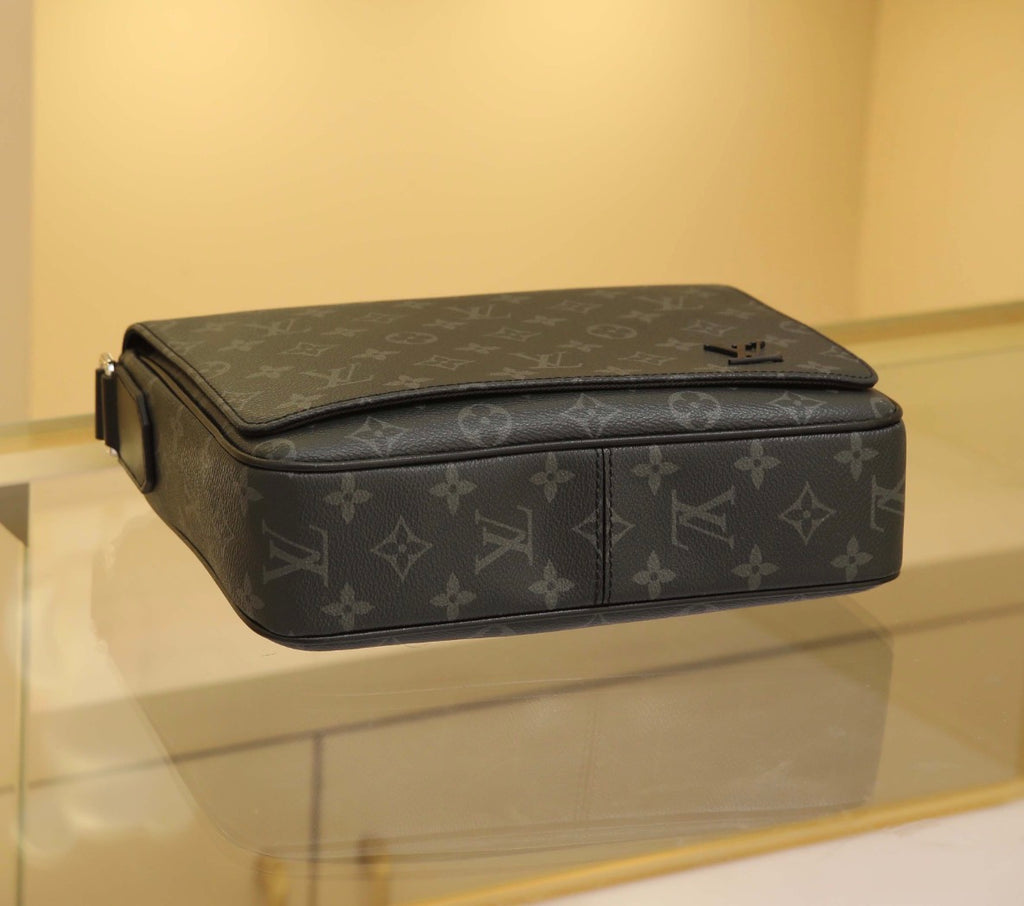 District PM Monogram Eclipse Black Messenger Crossbody Bag