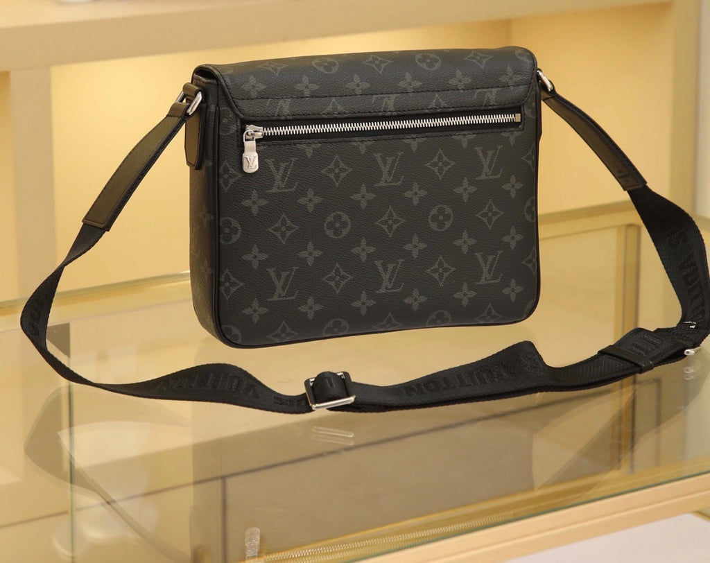 District PM Monogram Eclipse Black Messenger Crossbody Bag