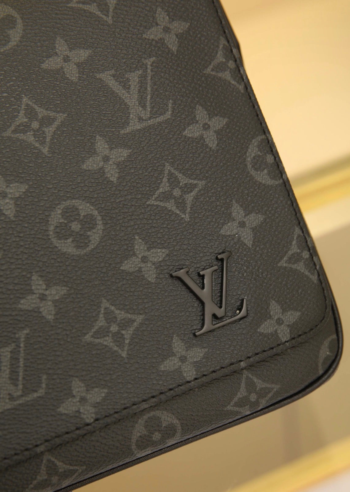 District PM Monogram Eclipse Black Messenger Crossbody Bag