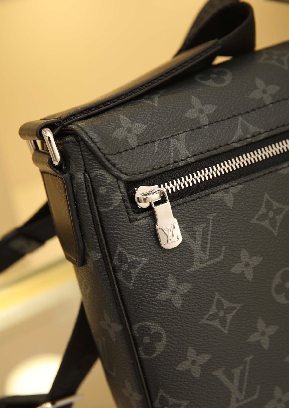 District PM Monogram Eclipse Black Messenger Crossbody Bag